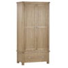 Memphis Limed Oak 2 Door 1 Drawer Wardrobe