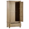 Memphis Limed Oak 2 Door 1 Drawer Wardrobe