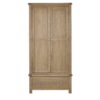 Memphis Limed Oak 2 Door 1 Drawer Wardrobe