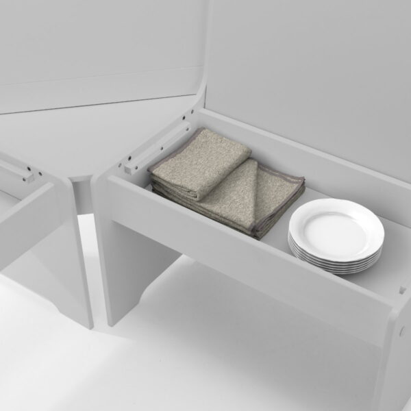 Newport Corner Dining Set - Dove Grey