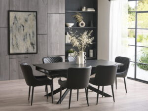 Osaka Extending Dining Table - Black/Ceramic