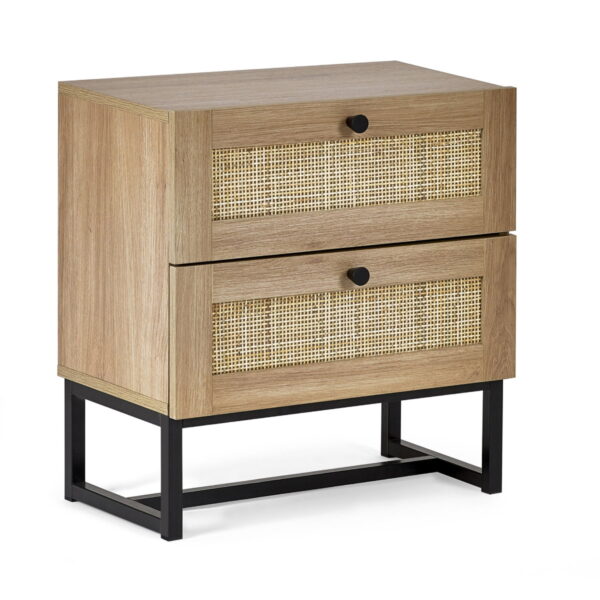 Padstow 2 Drawer Bedside - Black