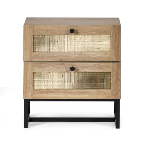 Padstow 2 Drawer Bedside - Black