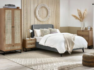 Padstow Wardrobe - Rattan/Black