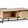 Padstow Coffee Table - Rattan/Black
