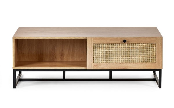 Padstow Coffee Table - Rattan/Black