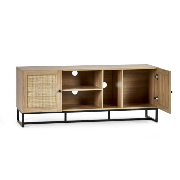 Padstow TV Unit - Rattan/Black