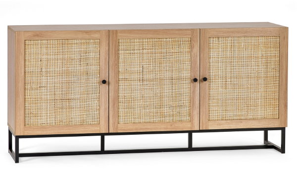 Padstow Sideboard - Rattan/Black