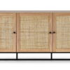 Padstow Sideboard - Rattan/Black