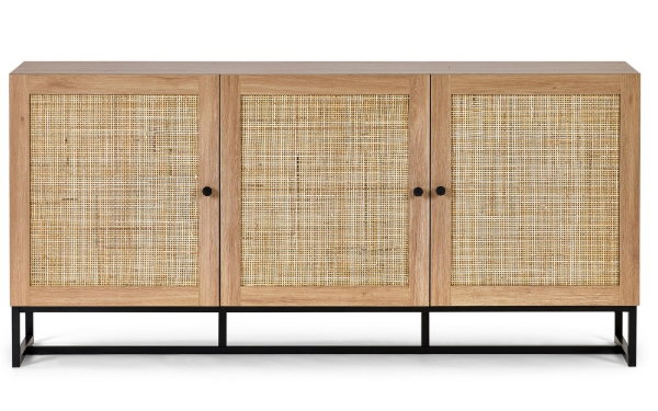 Padstow Sideboard - Rattan/Black