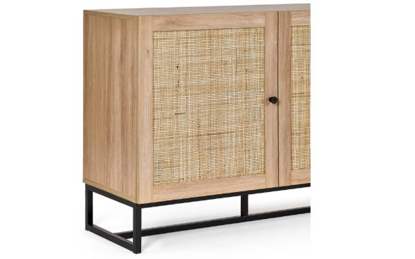 Padstow Sideboard - Rattan/Oak