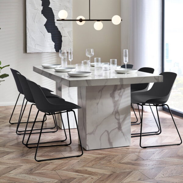 Rome Dining Table - White Marble Effect