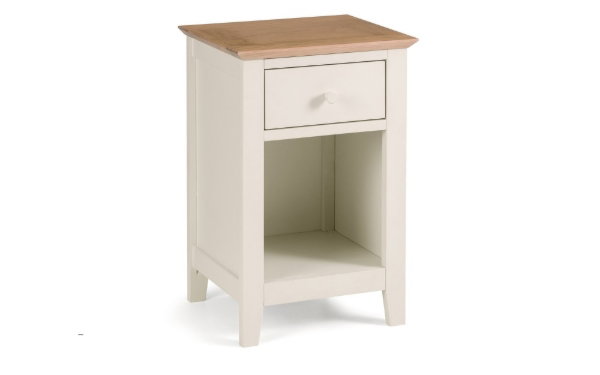 SAL301_600x375-3.jpg Salerno Shaker Ivory/ Oak 1 Drawer Bedside