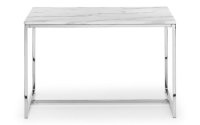 Scala Dining Table - White Marble/Chrome
