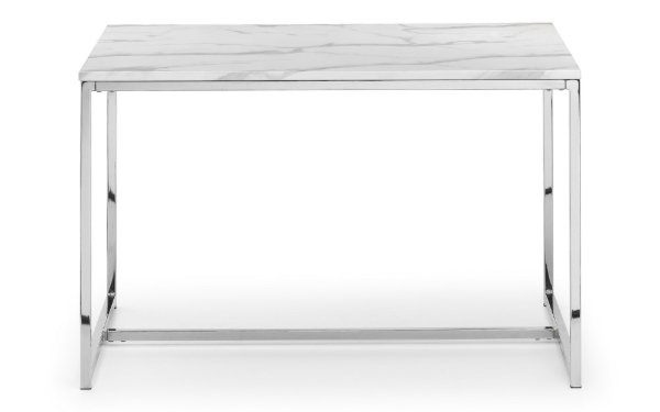 Scala Dining Table - White Marble/Chrome