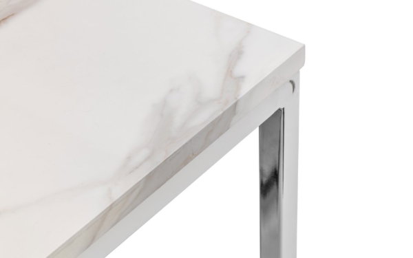 Scala Dining Table - White Marble/Chrome
