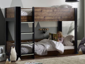 Solomon Bunk Bed -  Rustic And Black