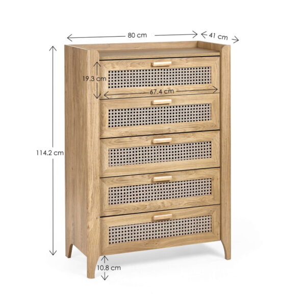Sydney 5 Drawer Chest - Black Ash
