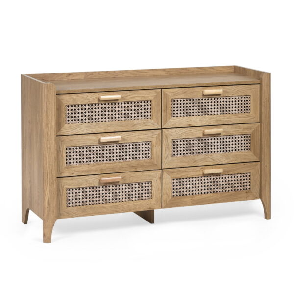 Sydney 6 Drawer Wide Chest - Black Ash