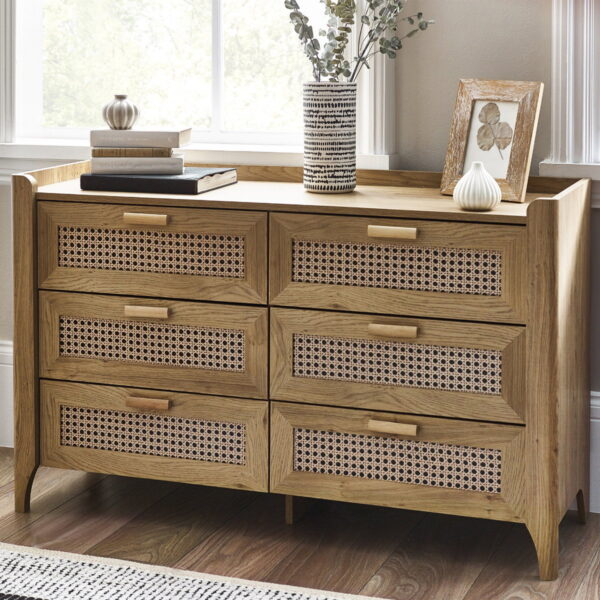 Sydney 6 Drawer Wide Chest - Black Ash