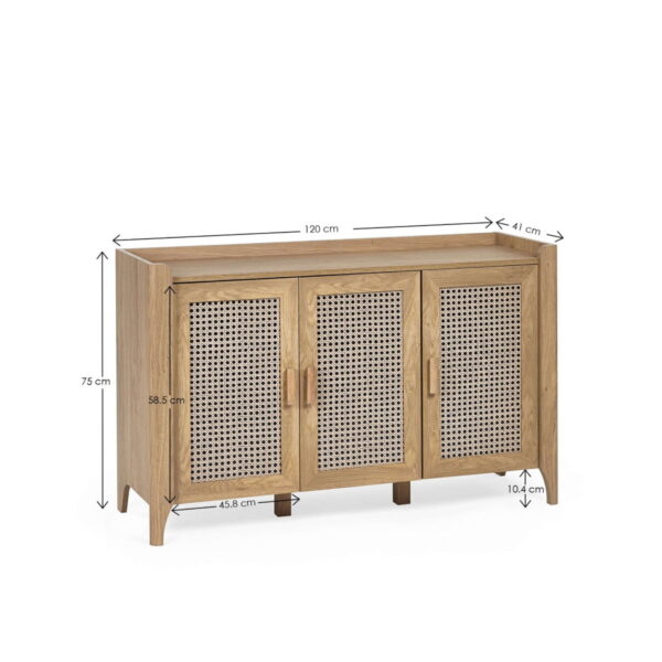 Sydney 3 Door Sideboard - Rattan Effect