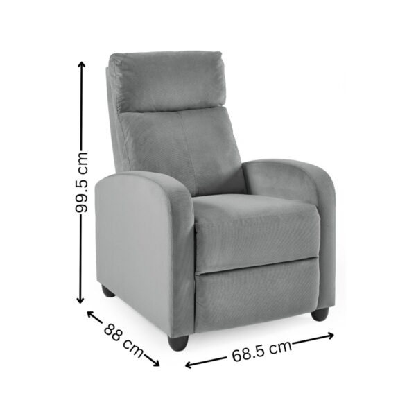 Vivo Recliner Chair - Grey Chenille