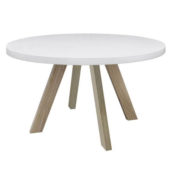 Round White Aspect Dining Table (chunky top)