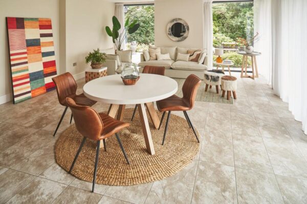 Round White Aspect Dining Table (chunky top)