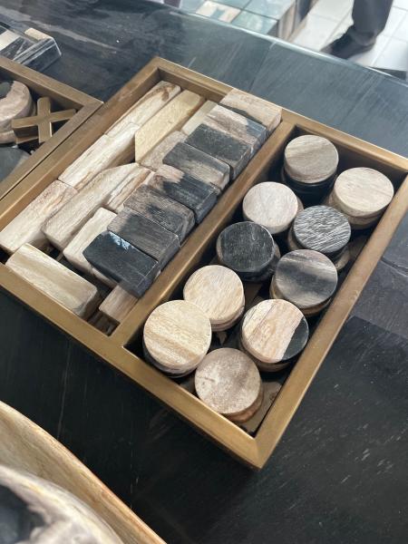 Petrified Wood Chess & Draughts Set