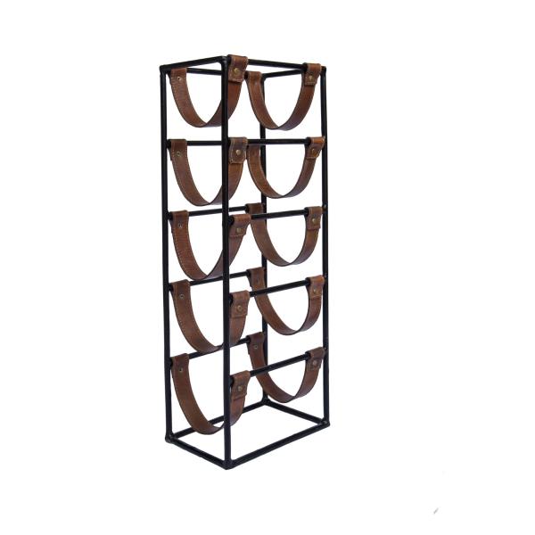 page_3368.jpg Tall leather sling Wine Rack - 5 bottle