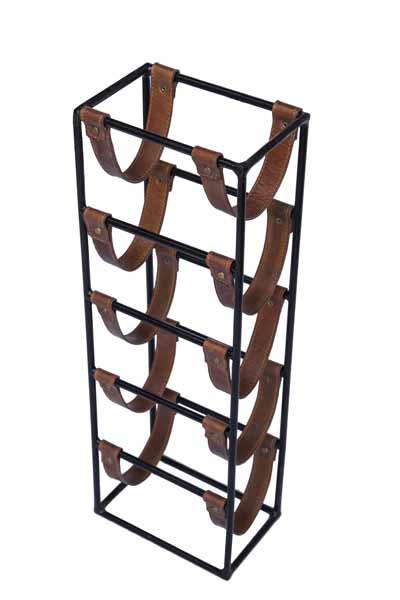 page_3370.jpg Tall leather sling Wine Rack - 5 bottle