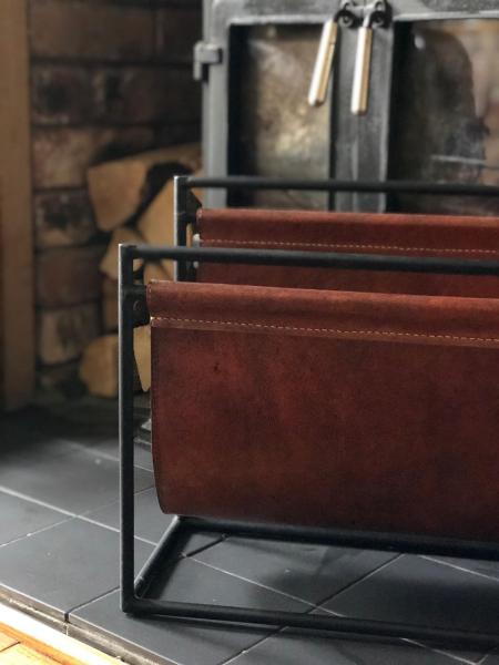 Leather sling Magazine Rack