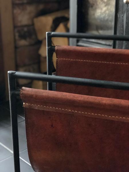 Leather sling Magazine Rack