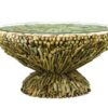 Driftwood Round Coffee Table w Glass Top