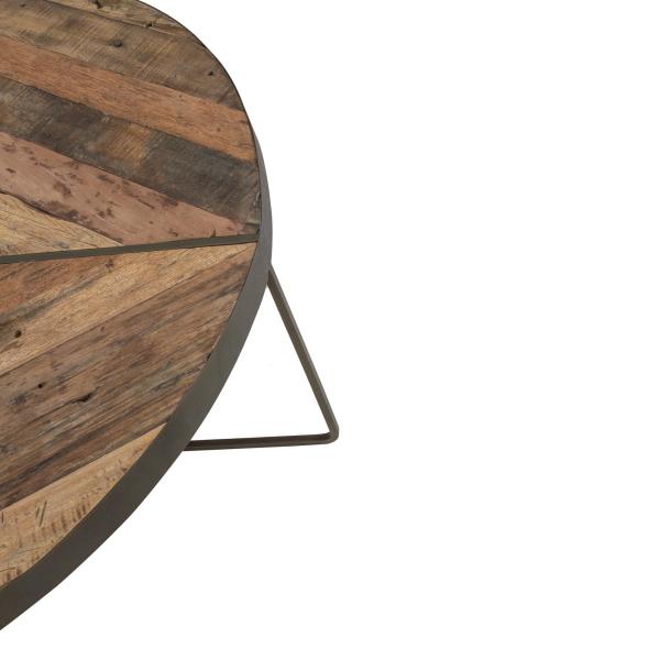 KLEO Boatwood Round Rustic Coffee Table Large