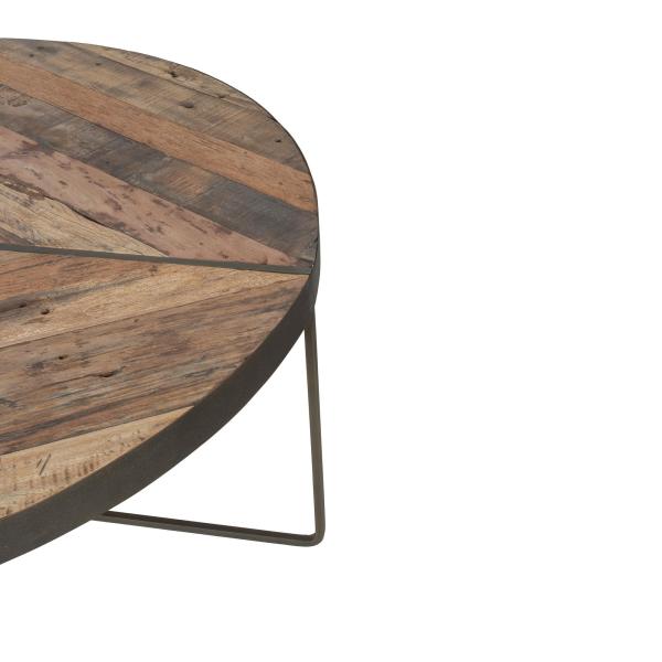 KLEO Boatwood Round Rustic Coffee Table Large