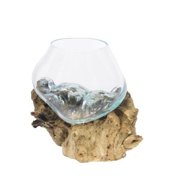 Molten Glass & Rootwood Vase/Jar