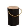 page_3515.jpg Natural Teak Root Round Black Stool with Rope