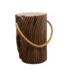 page_3518.jpg Natural Teak Root Tiger Stripe Stool with Rope