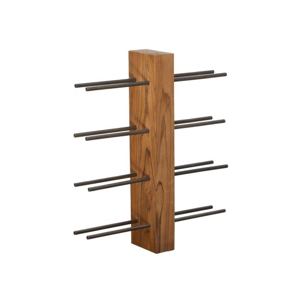 Natural Teak Root Wine Rack 8 Bottles
