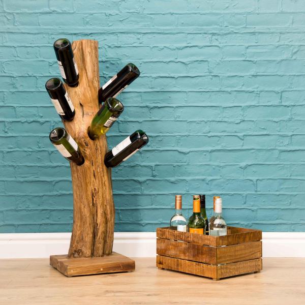 page_3534.jpg Natural Teak Root Freestanding Wine Rack 6 bottles