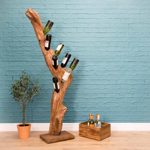 page_3537.jpg Natural Teak Root Freestanding Wine Rack 8 bottles