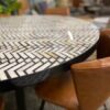 Round Dining Table - Mono Inlay Print