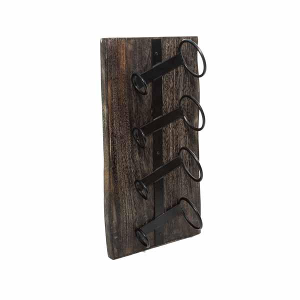 Wall Mounted 4 Bottle Wine Rack - Blackwash