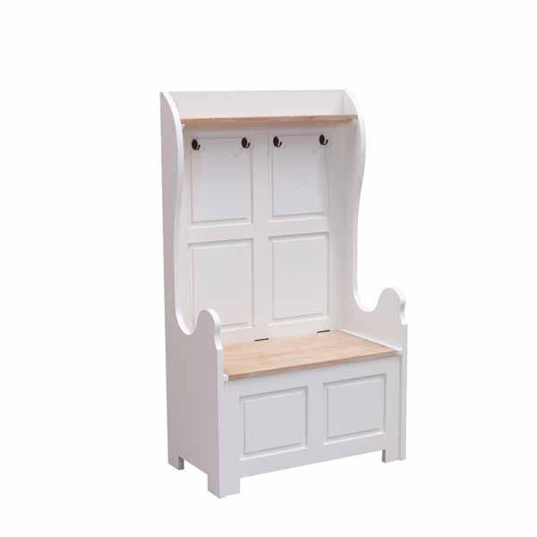 page_4094.jpg Cottonwood 2 Seater Monks Hall Bench High Back Antique White