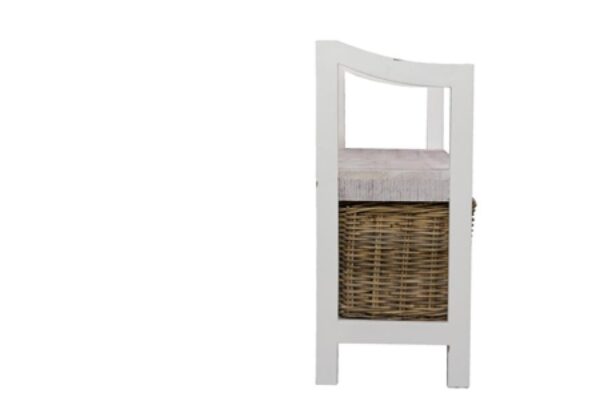 Cottonwood Storage Benc with Basket Antique White