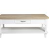 Cottonwood Coffee Table 2 Drawer with Shelf Antique White