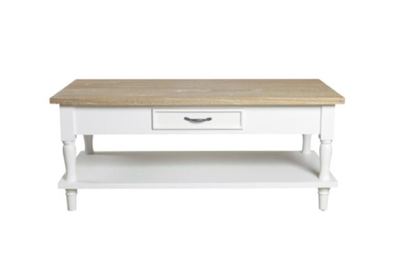Cottonwood Coffee Table 2 Drawer with Shelf Antique White