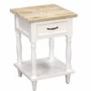 Cottonwood Tall Side Table 1 Drawer 1 Shelf Antique White