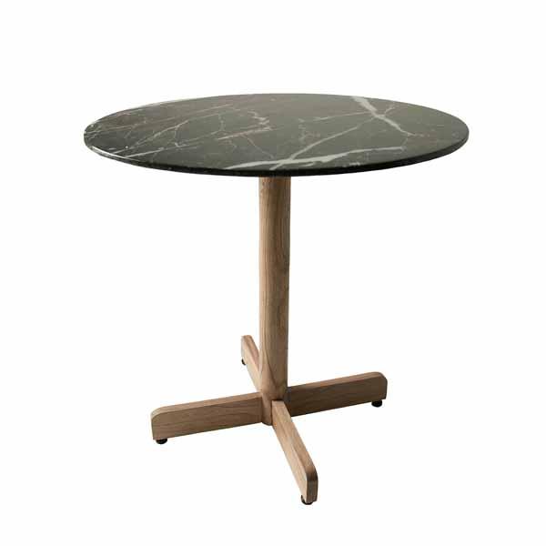 Marble Top Round BistroTable - Black